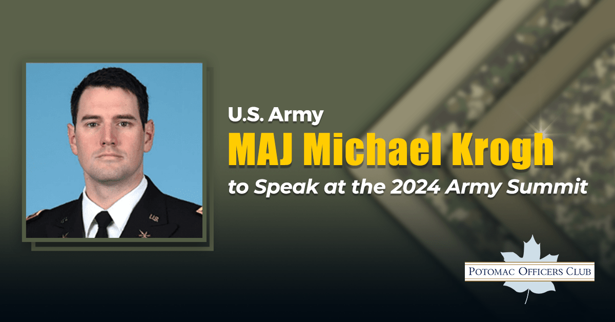 U.S. Army Maj. Michael Krogh to Speak at the 2024 Army Summit Professional headshot photo of Major Michael Krogh