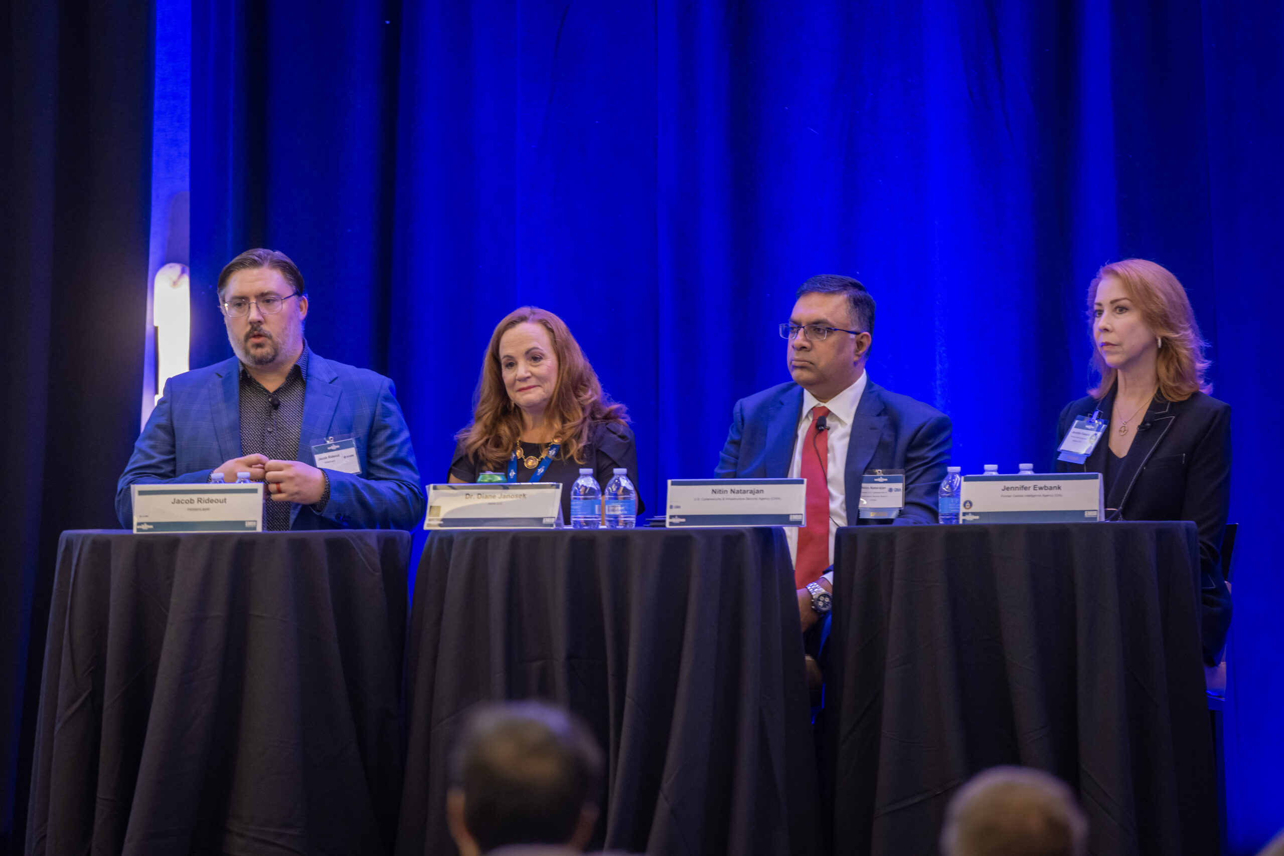 Panelists at the 2025 Cyber Summit, including former CIA official Jennifer Ewbank and former CISA deputy director Nitin Natarajan