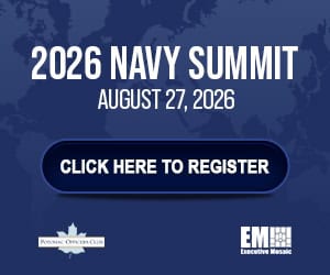 2026 Navy Summit tile ad. The GovCon event will feature a Golden Fleet panel with Navy Installation Command's Shery Thomas
