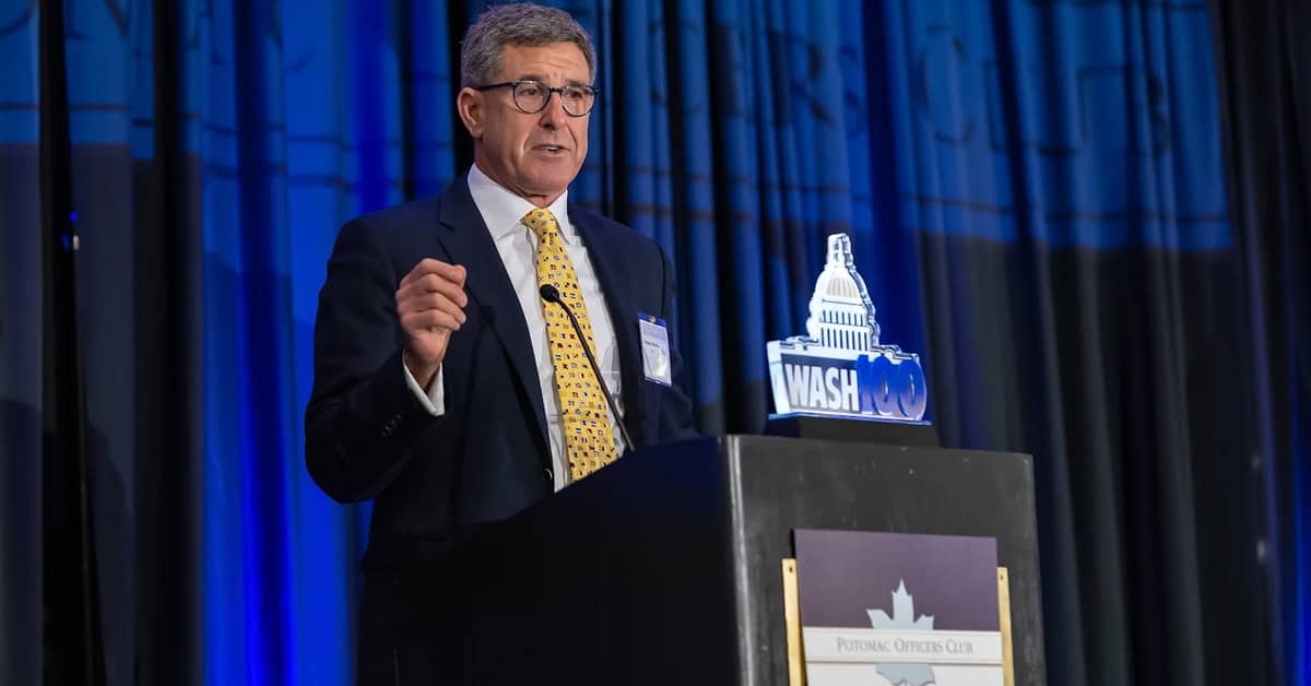 Putnam Browne. The SAIC vice president introduced a keynote speaker at the 2026 Navy Summit.
